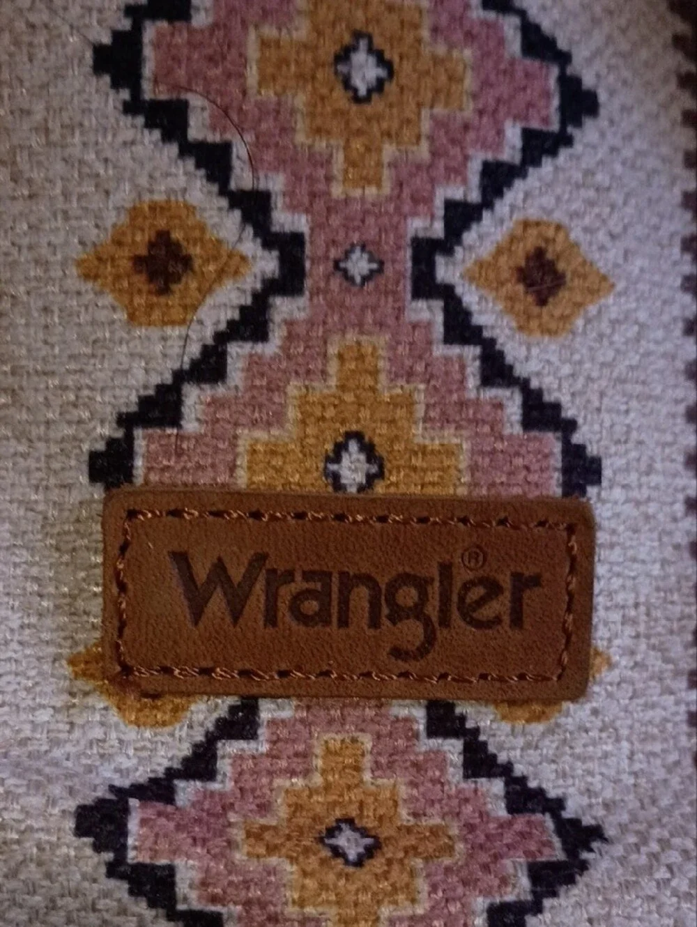 Wrangler Aztec Pattern Crossbody Bag - Tan & Orange